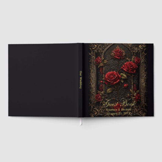 Gotische Rote Rose Gästebuch (Voll)