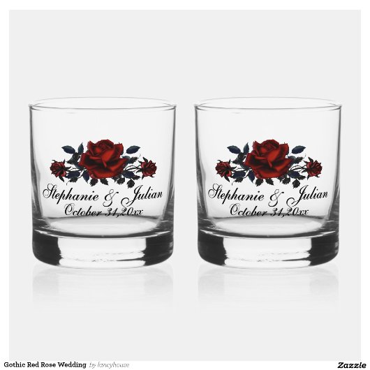 Gotische Rote Rose Hochzeit Whiskyglas