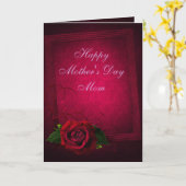 Gotische Rote Rose u. lila Karte der Damast-Mutter (Gelbe Blume)