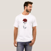 Gotische Rote Rose und Crescent Moon mit Liebe T-Shirt (Vorne ganz)