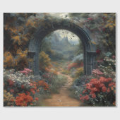 Gotische Rote Rose Vampirecore Dracula Geschenkpapier (Flach)