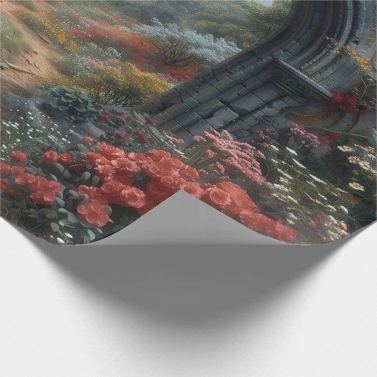 Gotische Rote Rose Vampirecore Dracula Geschenkpapier (Ecke)