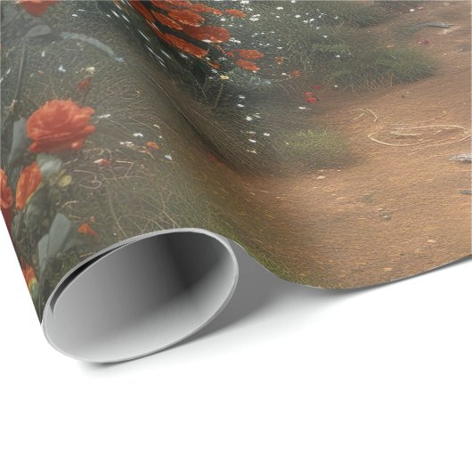 Gotische Rote Rose Vampirecore Dracula Geschenkpapier (Rolleneckpunkt)