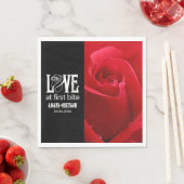 Gotische Rote Rosen Liebe bei First Bite Wedding Serviette (Beispiel)