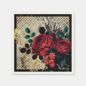 Gotische Rote Rosen Serviette (Vorderseite)