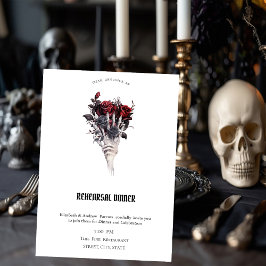 Gotische Rote Rosen Skeletton Probe Abendessen Einladung