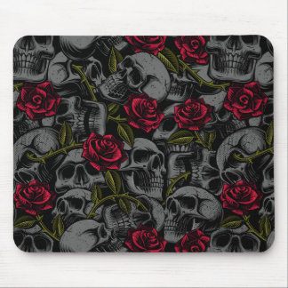 Gotische Rote Rosen & Skulls, Romantischer Horror Mousepad