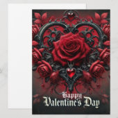 Gotische rote Rosen Valentinstag Feiertagskarte (Vorne/Hinten)