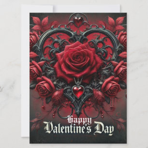 Gotische rote Rosen Valentinstag Feiertagskarte