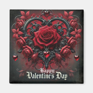 Gotische rote Rosen Valentinstag Magnet