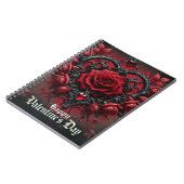 Gotische rote Rosen Valentinstag Notizblock (Linke Seite)