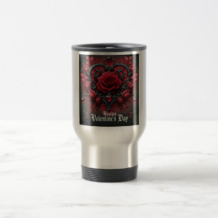 Gotische rote Rosen Valentinstag Reisebecher