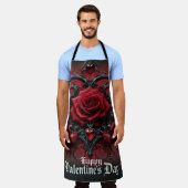 Gotische rote Rosen Valentinstag Schürze (Getragen)