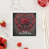 Gotische rote Rosen Valentinstag Serviette (Beispiel)
