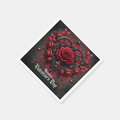 Gotische rote Rosen Valentinstag Serviette (Ecke)