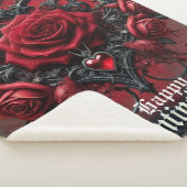 Gotische rote Rosen Valentinstag Sherpadecke (3/4)
