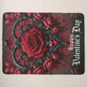 Gotische rote Rosen Valentinstag Sherpadecke (Vorderseite (Horizontal))