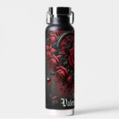 Gotische rote Rosen Valentinstag Trinkflasche (Vorne)