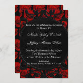 Gotische Rote Rosen Viktorianische Probe Abendesse Einladung (Vorne/Hinten)