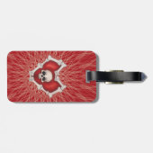 Gotische Rotheize in Knochen Weißschädel Gepäckanhänger (Rückseite horizontal)