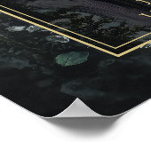 Gotische Ruinen Hochzeit Schwarz und Gold Willkomm Poster (Ecke)