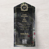 Gotische Ruinen Monogramm QR-Code Hochzeit All In One Einladung (Innen Boden)