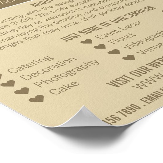 Gotische Säulen, Werbung für Hochzeitsplattformen Poster (Ecke)