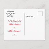 Gotische Save the Date Herz-Rose dunkles Romance Ankündigungspostkarte (Rückseite)