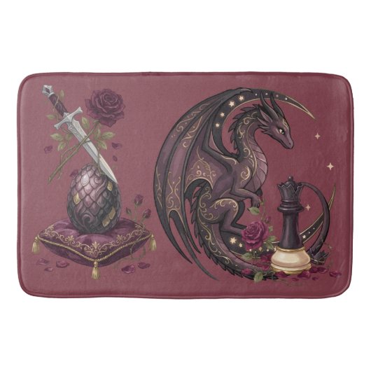 Gotische Schachmattstellung Drache  Badematte (Vorderseite)