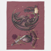 Gotische Schachmattstellung Drache Fleecedecke (Vorderseite)