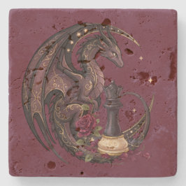 Gotische Schachmattstellung Drache Steinuntersetzer