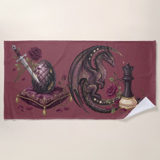 Gotische Schachmattstellung Drache  Strandtuch (Vorderseite)