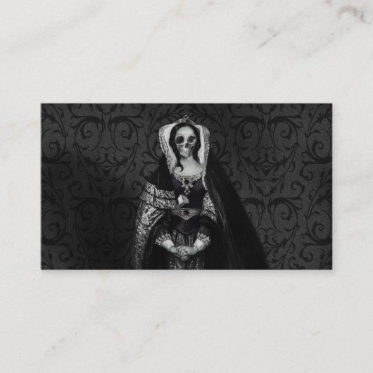 Gotische Schädel-Dame Visitenkarte (Vorderseite)