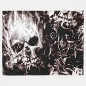 Gotische Schädel-extreme Spritzpistolen-Kunst Fleecedecke (Vorderseite (Horizontal))