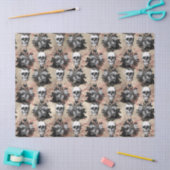 Gotische Schädel gekacheltes Party Seidenpapier (Basteln)