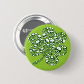 Gotische Schädel-irische Kleeblatt-Knöpfe Button (Vorne & Hinten)
