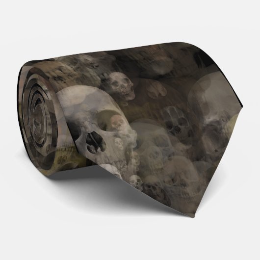Gotische Schädel Krawatte (Gerollt)