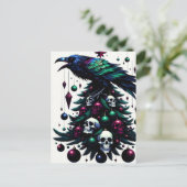 Gotische Schädel und Ravens Weihnachtsbaum Postkarte (Stehend Vorderseite)