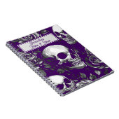 Gotische Schädel und Rose Lila Notizblock (Rechte Seite)