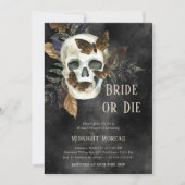 Gotische Schädelbrücke oder Die Brautdusche Einlad Einladung (Vorderseite)