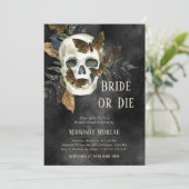 Gotische Schädelbrücke oder Die Brautdusche Einlad Einladung (Stehend Vorderseite)