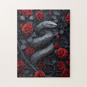 Gotische Schlange und Rose Puzzle