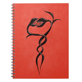 Gotische Schlangen rot und schwarz Notizblock