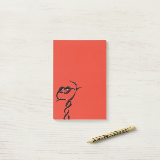 Gotische Schlangen rot und schwarz Post-it Klebezettel (Auf Schreibtisch)