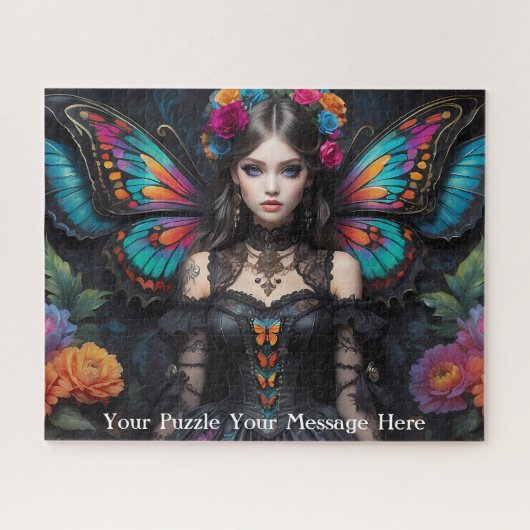 Gotische Schmetterlingsfrau Puzzle (Horizontal)