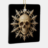 Gotische Schneeflocke und Schädel Keramikornament (Rechts)