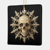 Gotische Schneeflocke und Schädel Keramikornament (Links)