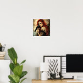 Gotische Schönheit mit Raven Poster (Heimbüro)