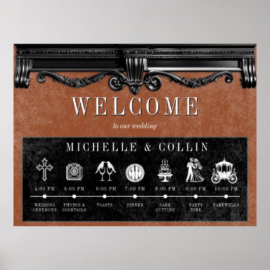 Gotische Schwarz-Rost-Reihenfolge von Veranstaltun Poster (Vorne)