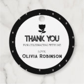 Gotische Schwarz-Weiß Geburtstag Geschenkanhänger (Rückseite)